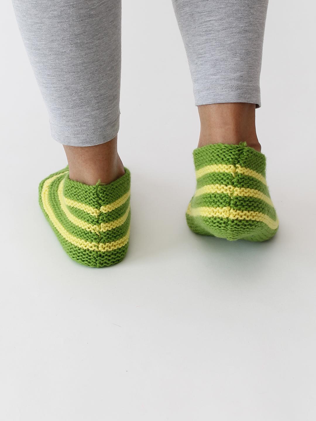 Velvery Handknitted Self Design Socks - Green
