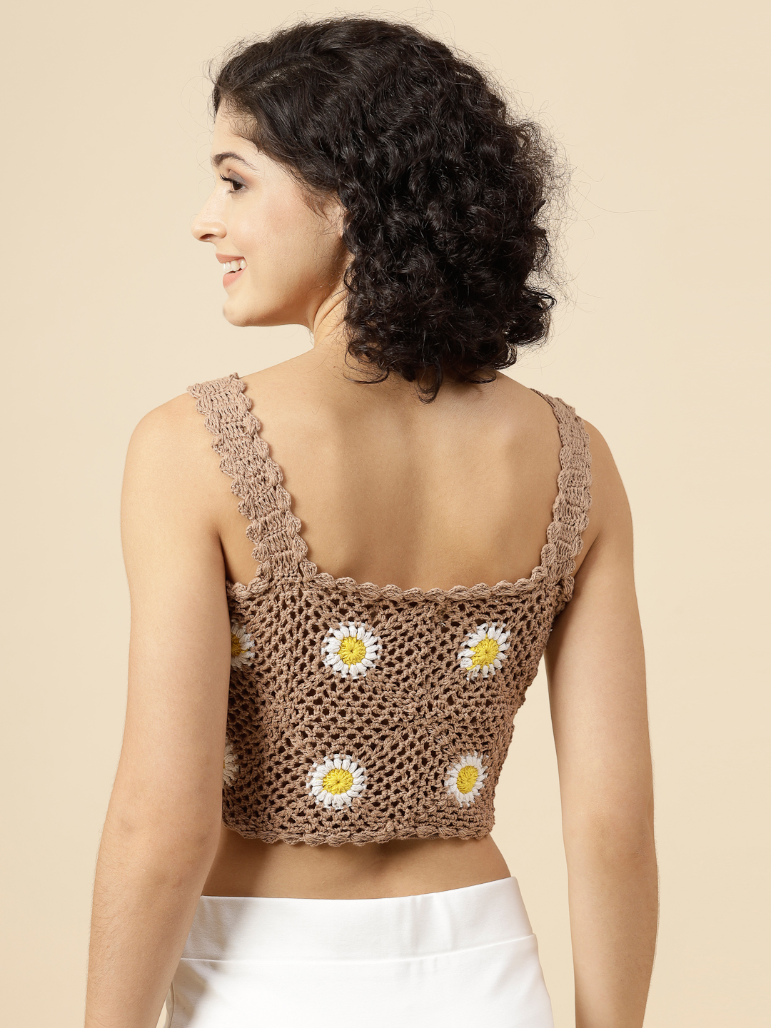 Velvery Crochet Mesh Top for Women
