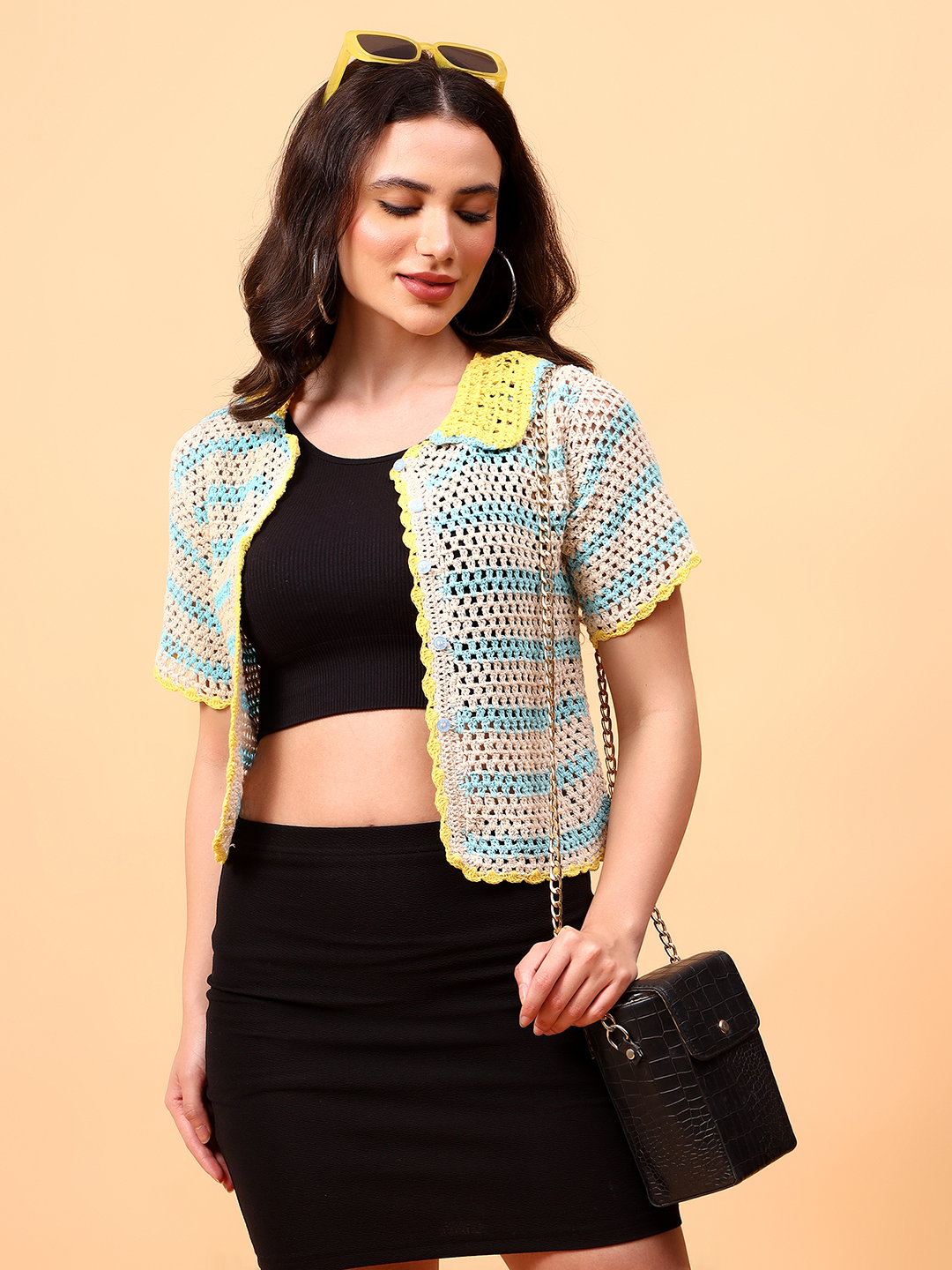 Velvery Bohemian Crochet Shirt