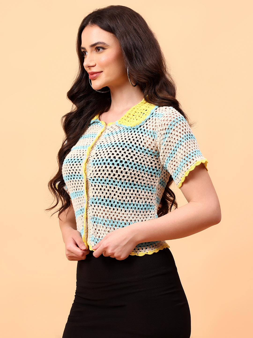 Velvery Bohemian Crochet Shirt