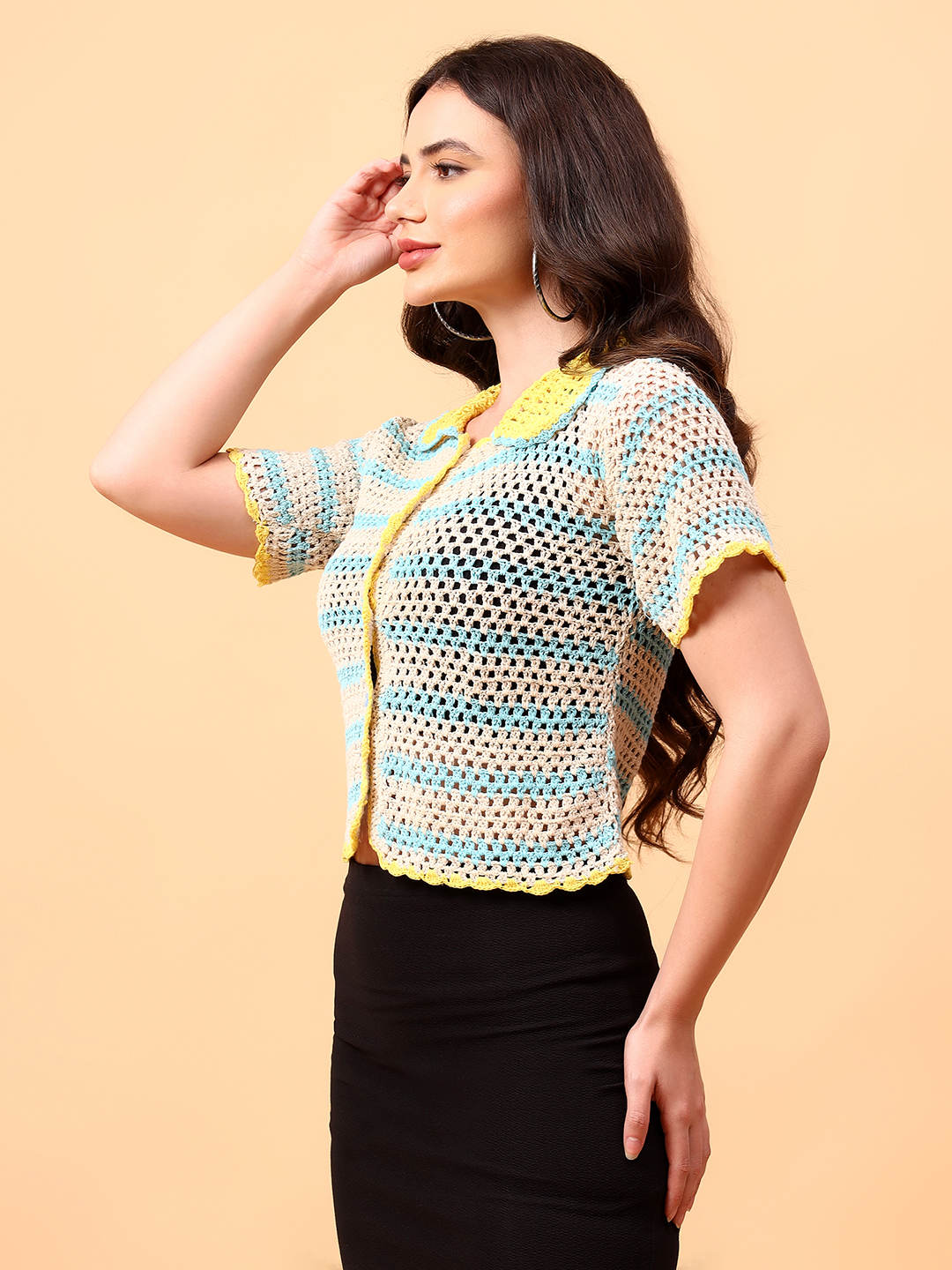 Velvery Bohemian Crochet Shirt