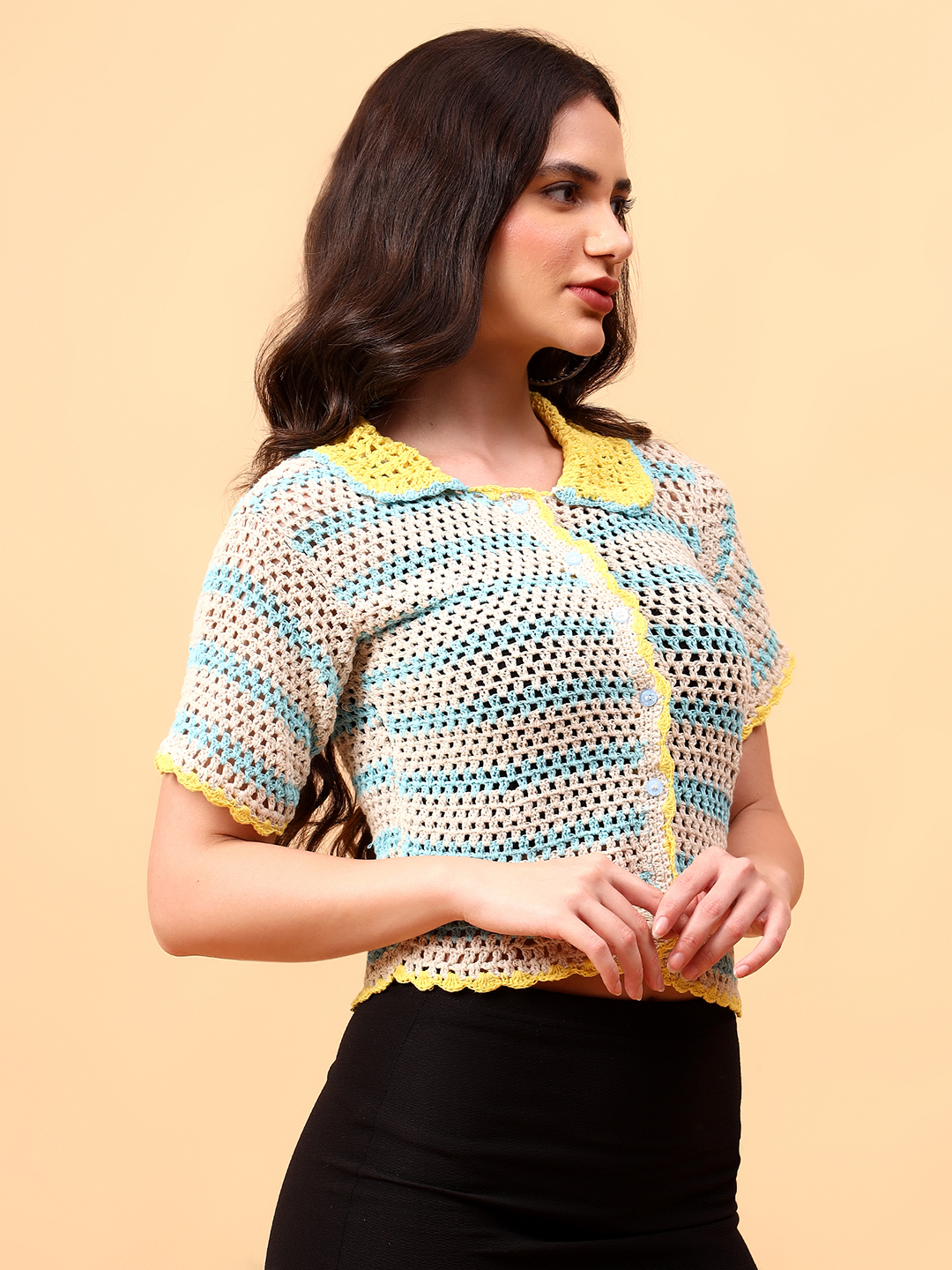 Velvery Bohemian Crochet Shirt