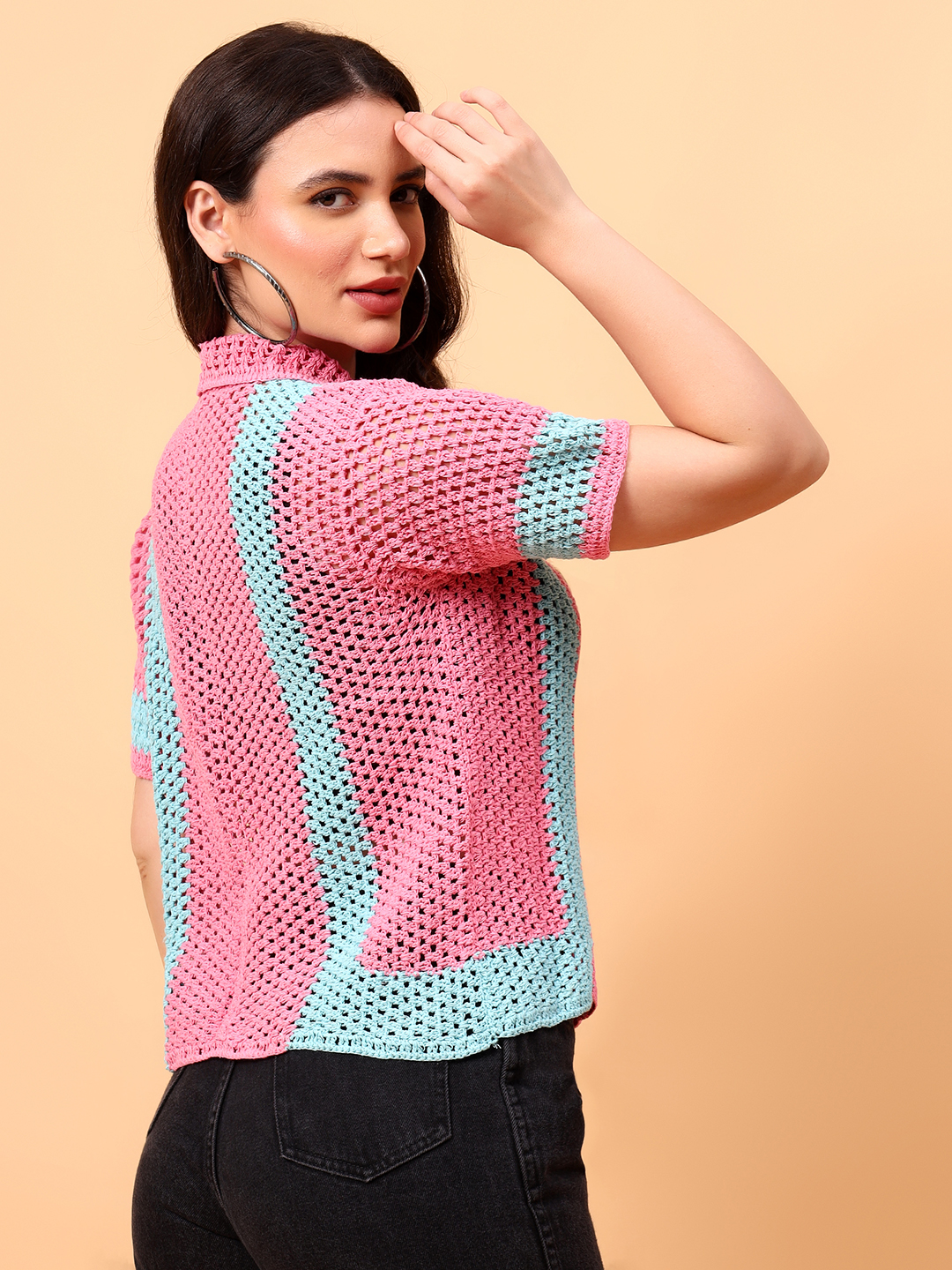 Velvery Bohemian Crochet Shirt
