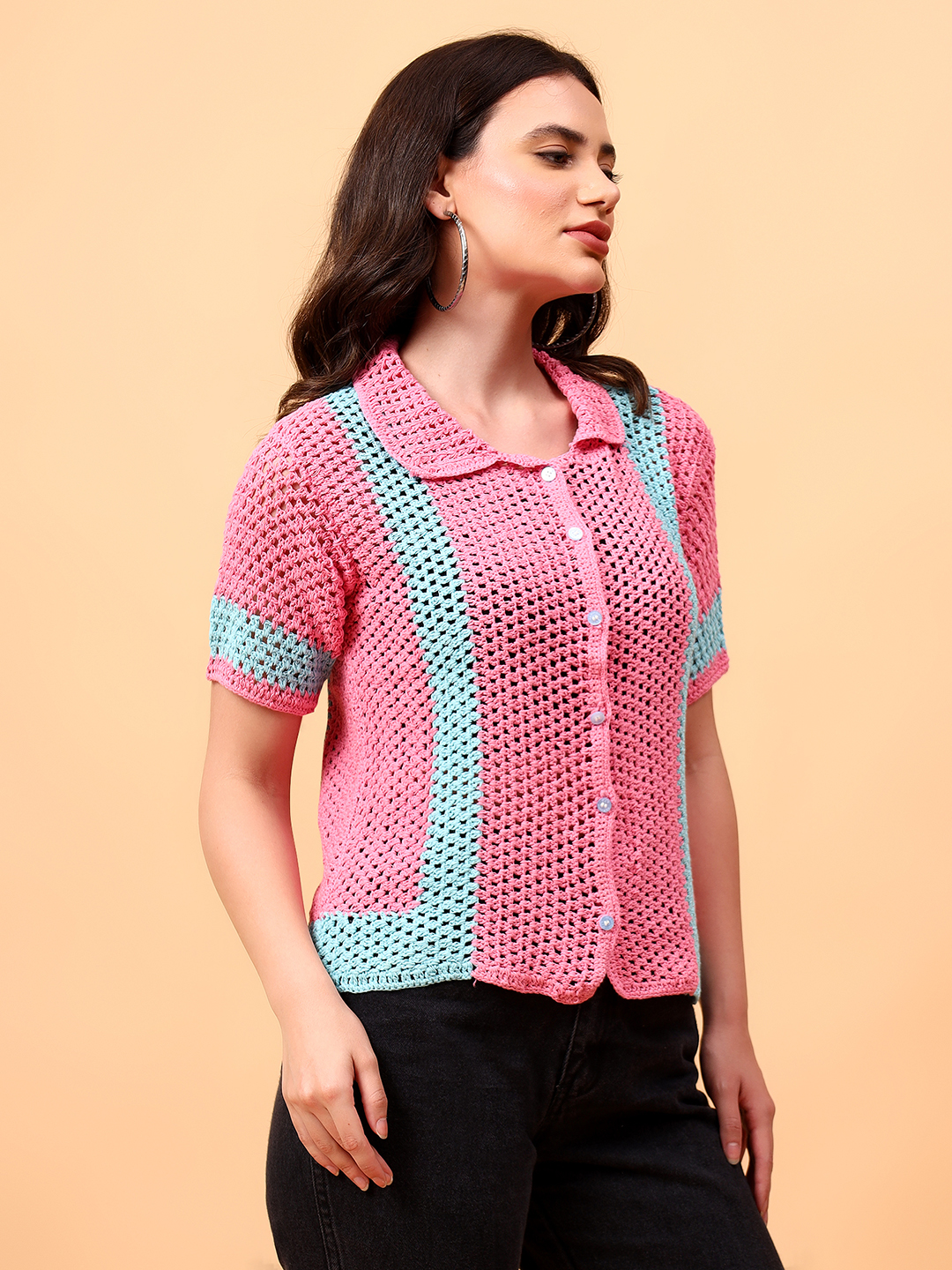 Velvery Bohemian Crochet Shirt