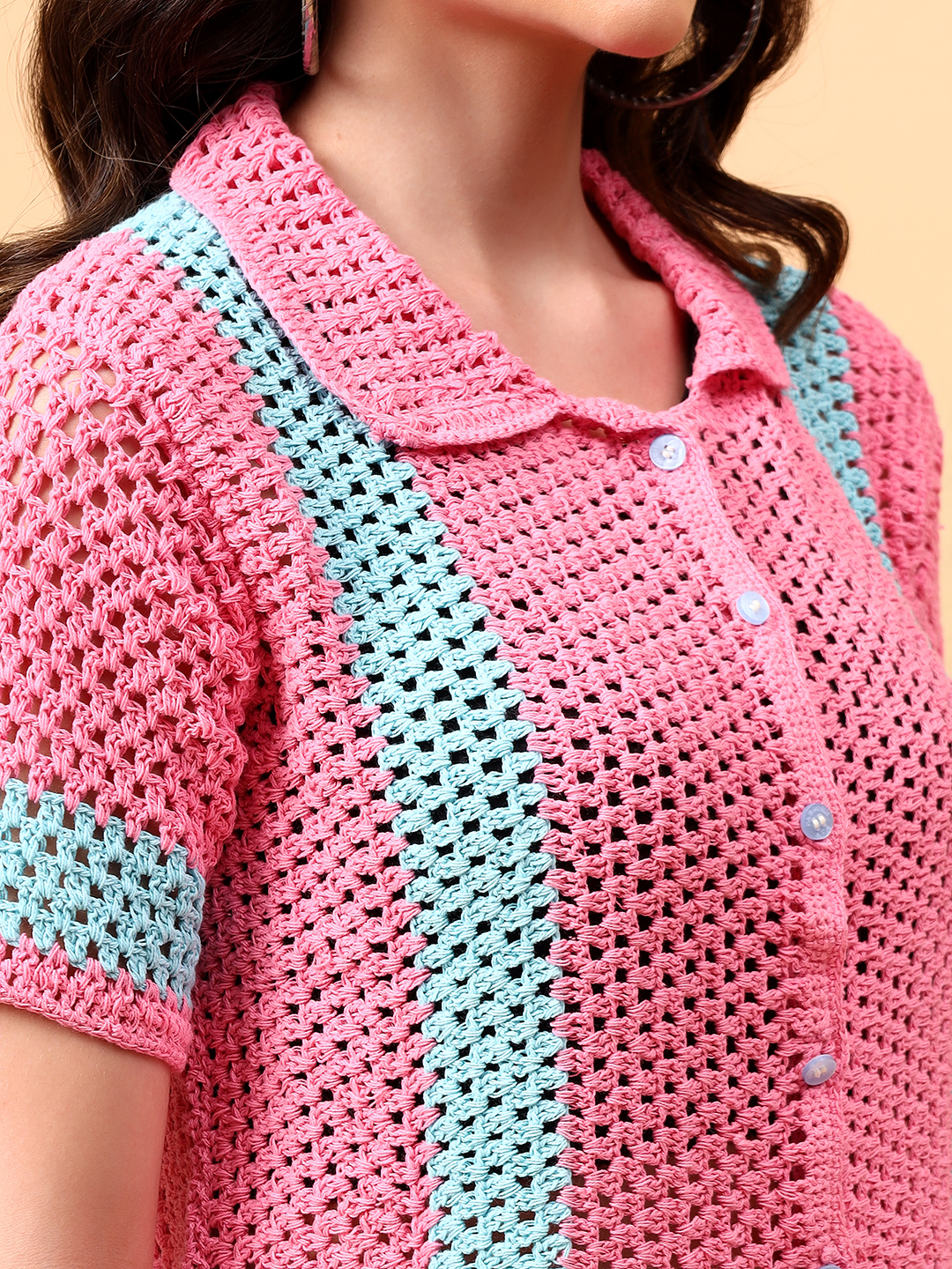 Velvery Bohemian Crochet Shirt