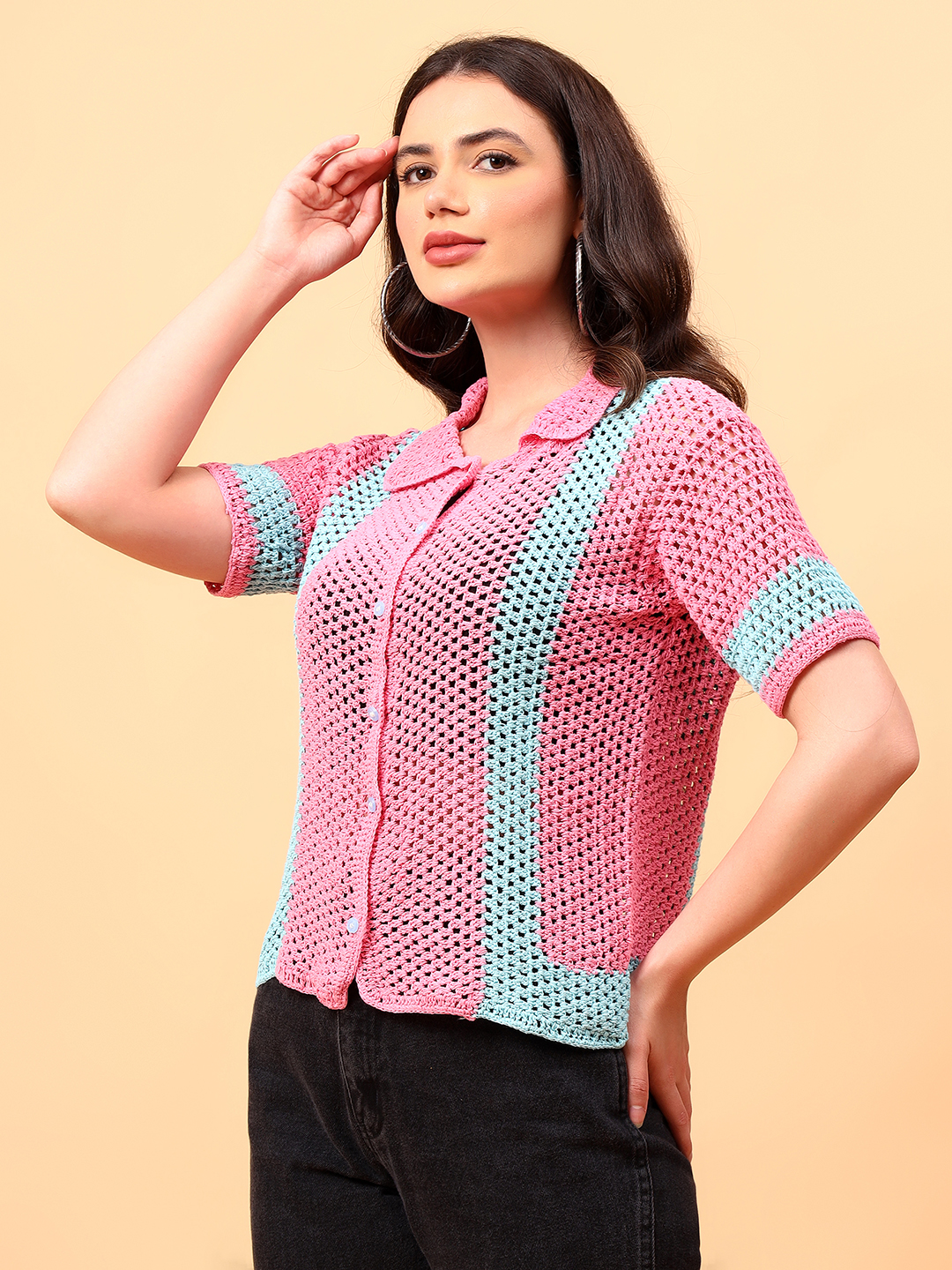 Velvery Bohemian Crochet Shirt