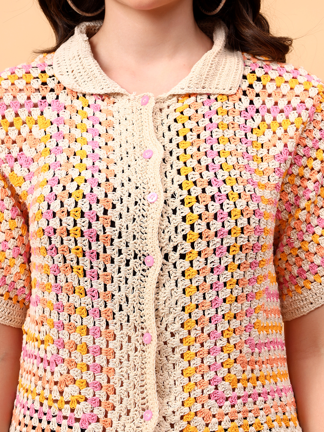 Velvery Bohemian Crochet Shirt
