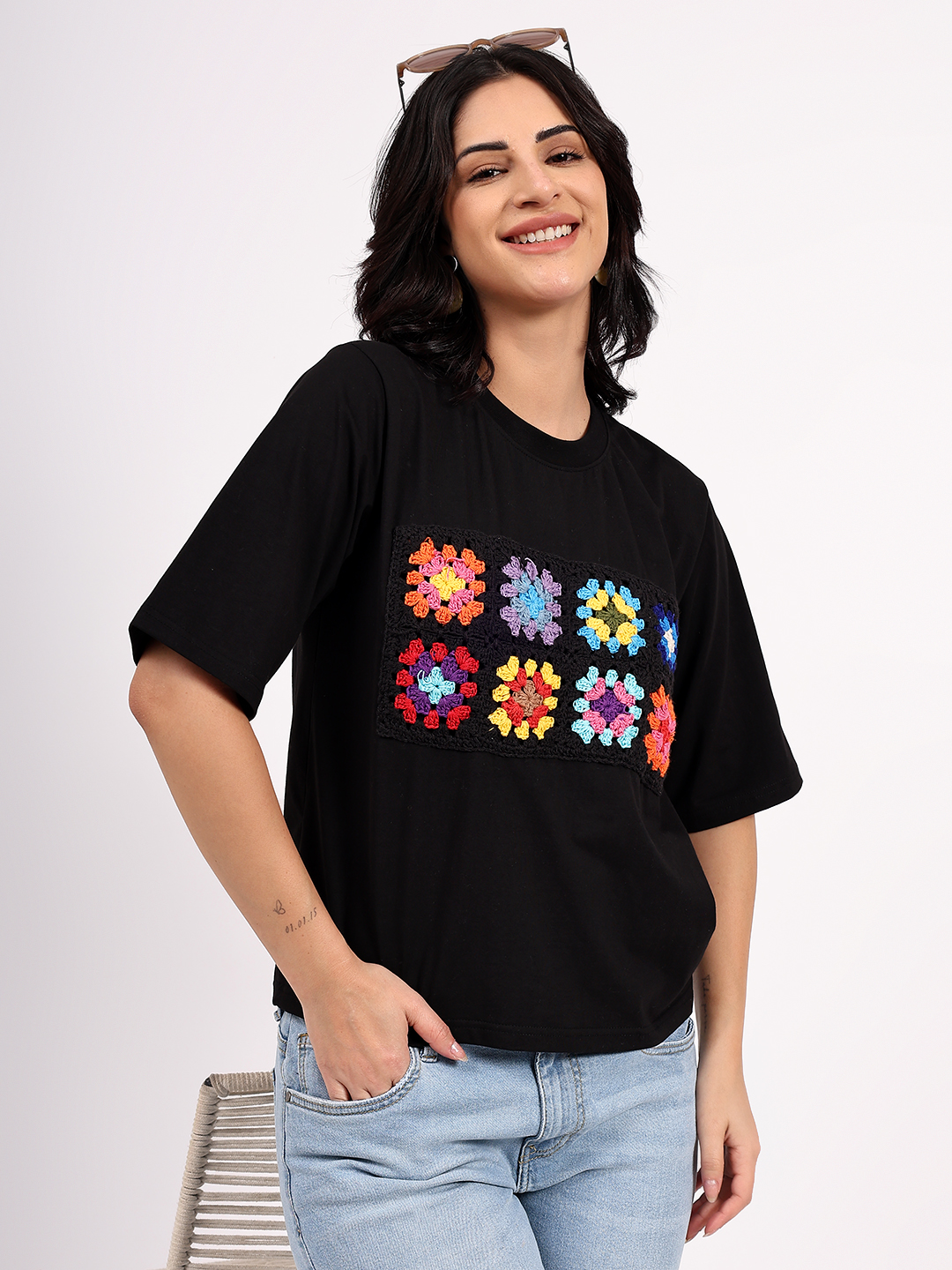 Velvery Handmade Crochet detailing Top
