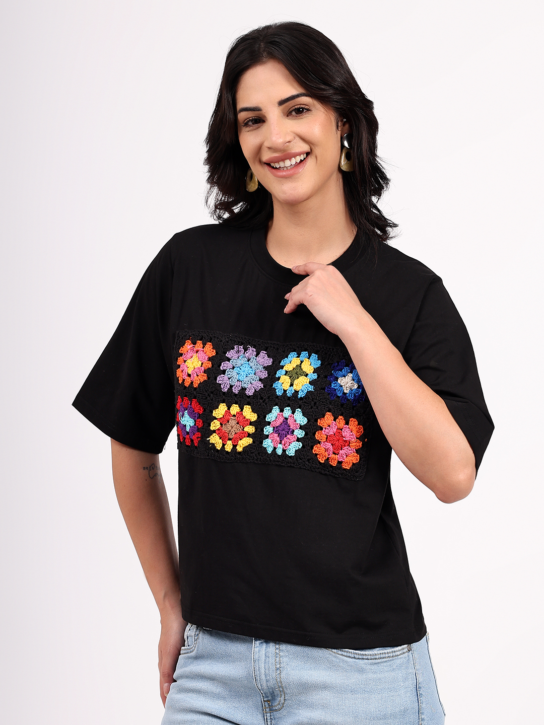 Velvery Handmade Crochet detailing Top