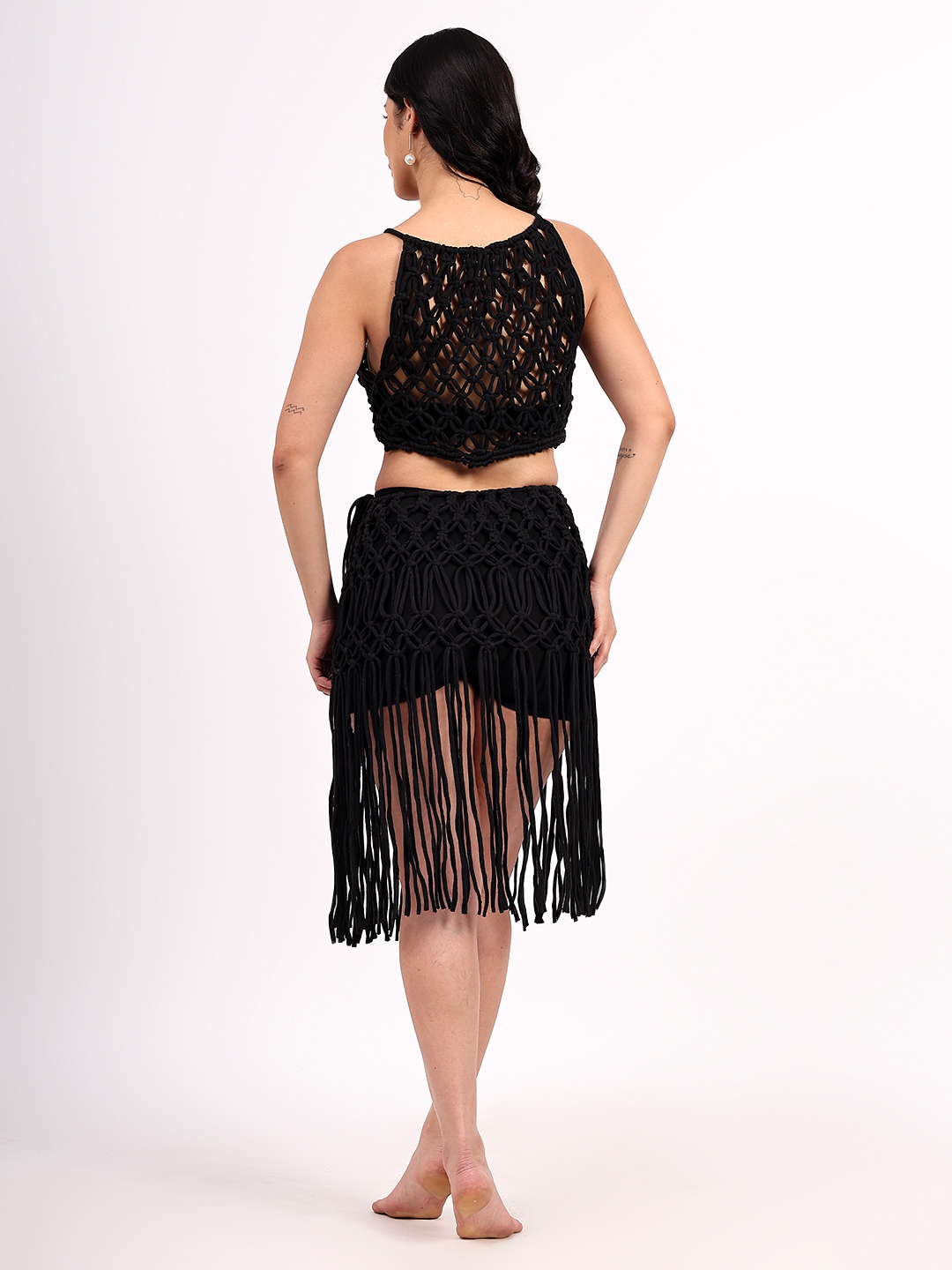 Velvery Handmade Crochet Macrame Cotton Crop Top