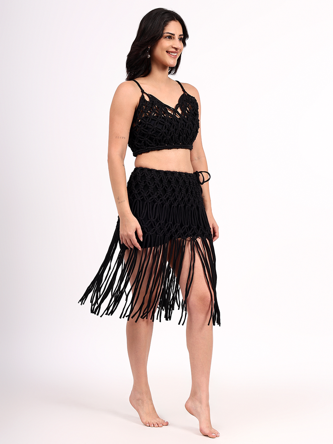 Velvery Handmade Crochet Macrame Cotton Crop Top