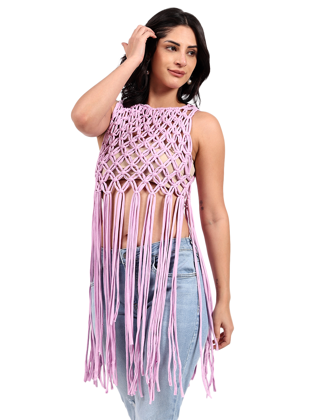 Bohemian Macrame Tassel Top