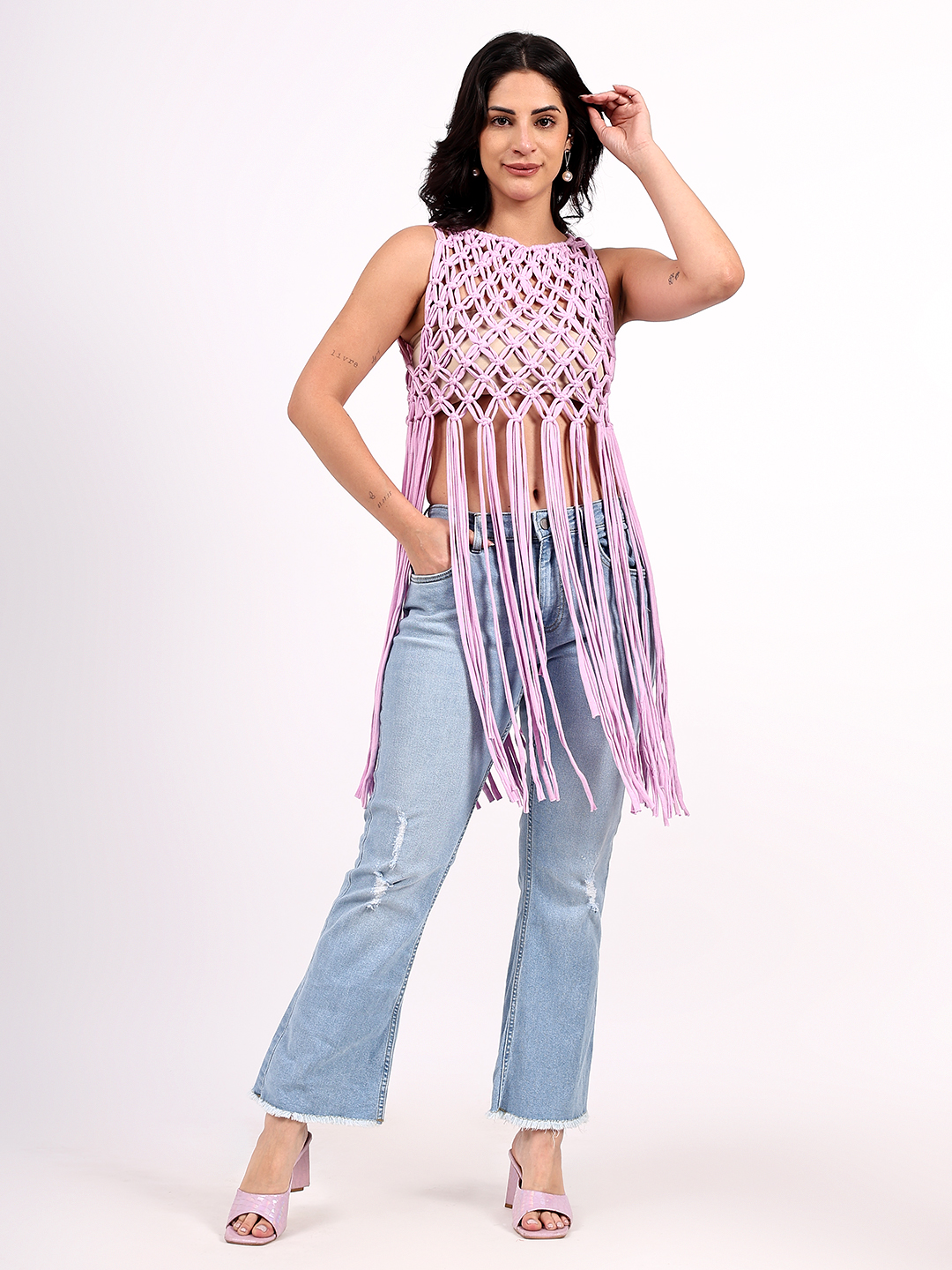 Bohemian Macrame Tassel Top