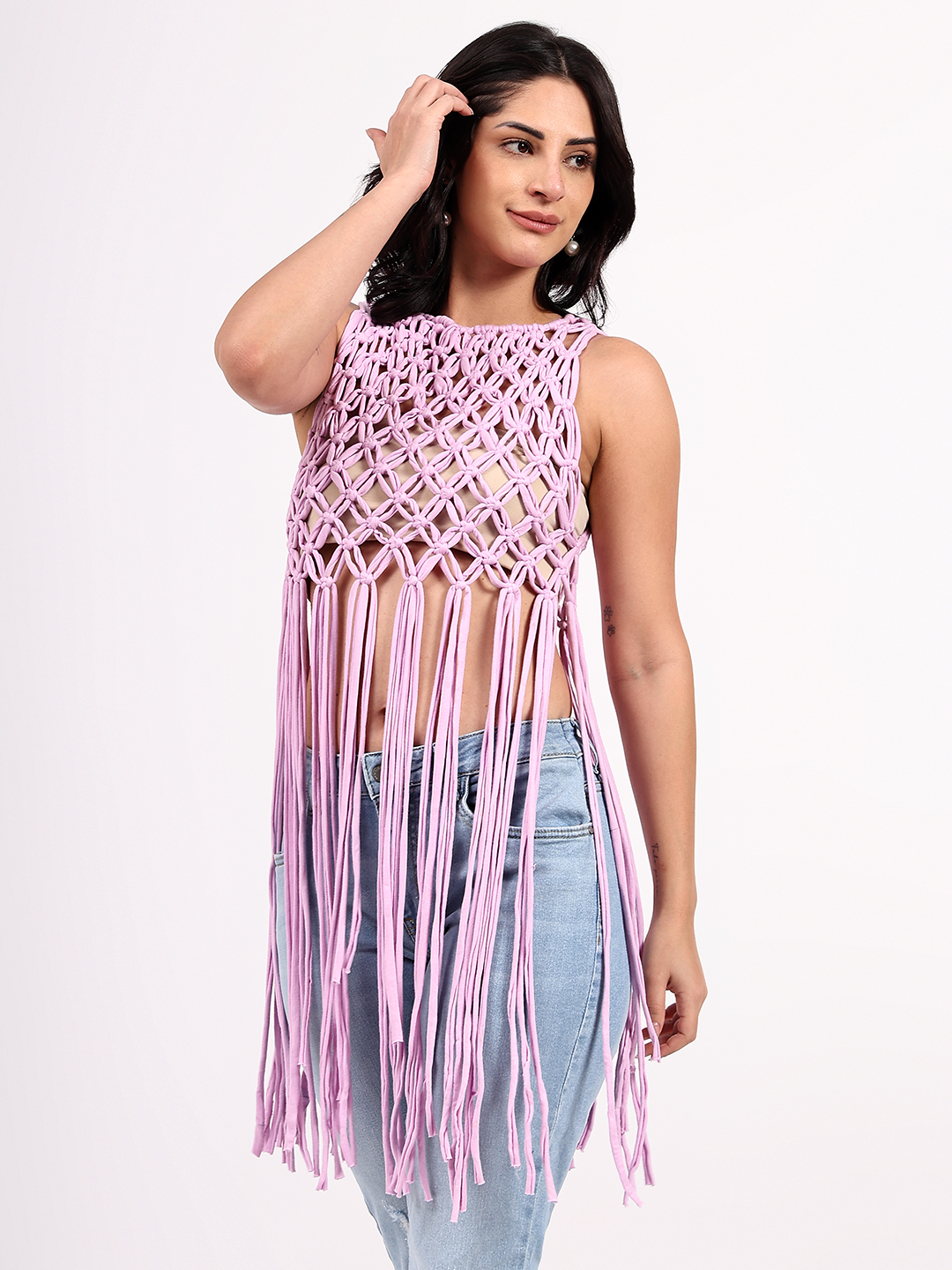 Bohemian Macrame Tassel Top