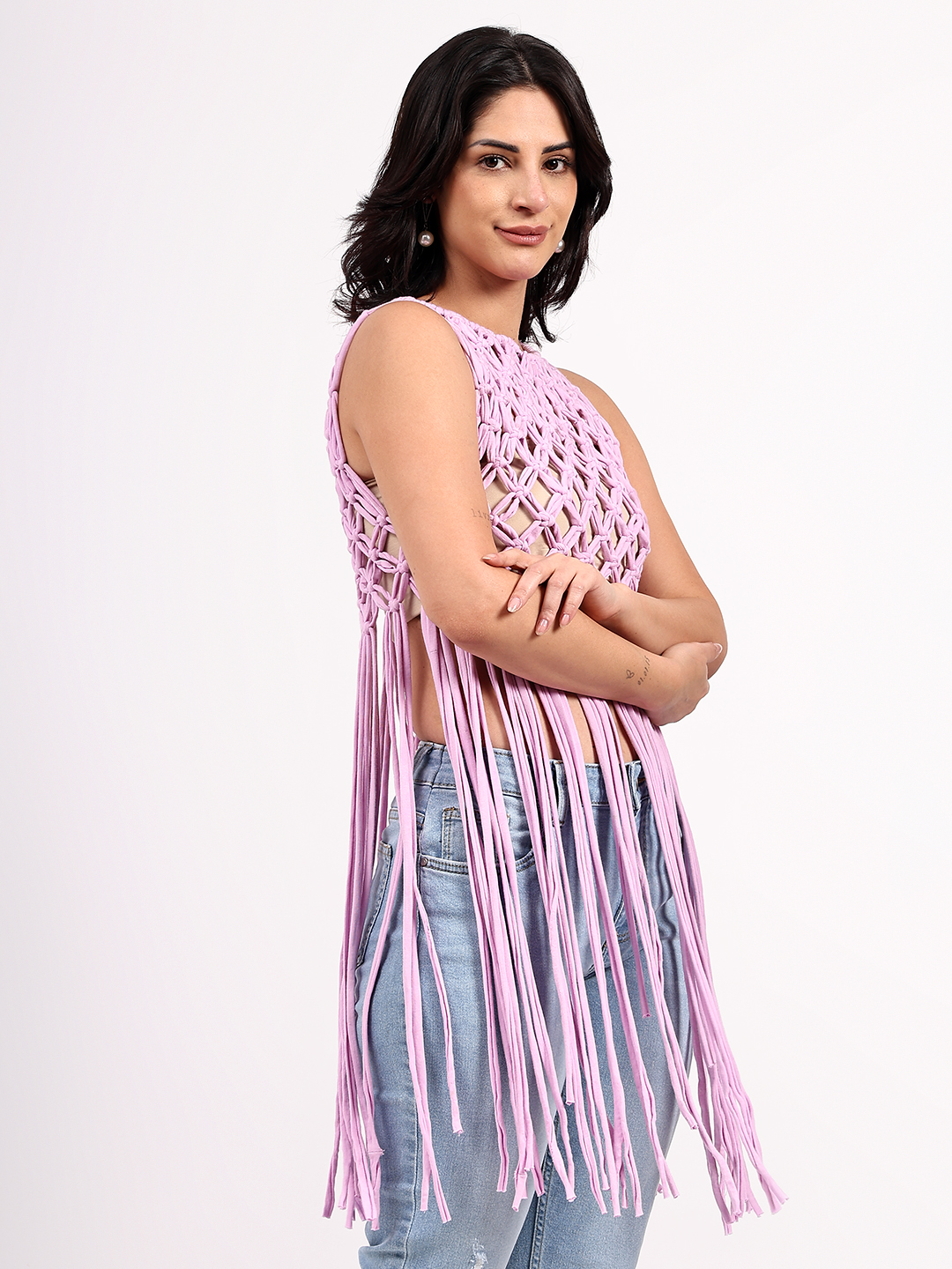 Bohemian Macrame Tassel Top