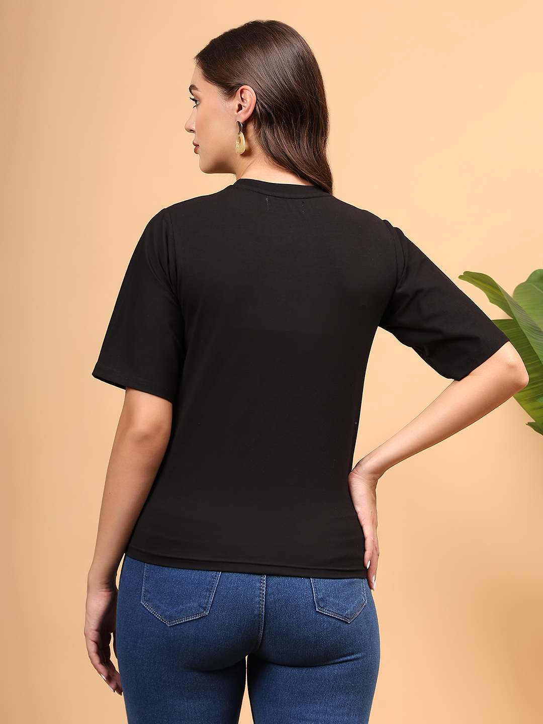 Crochet Patchwork Tshirt - Black