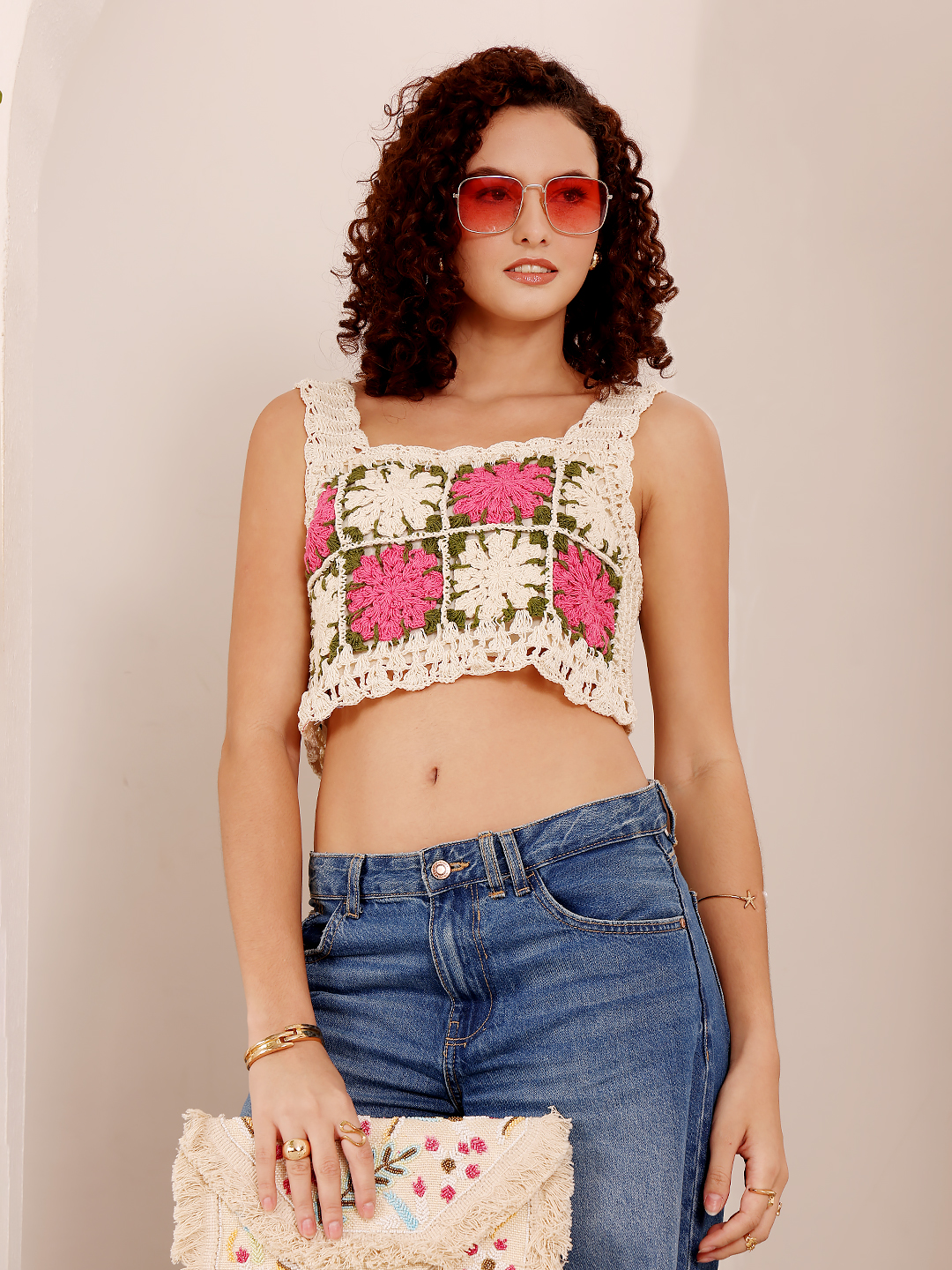 Floral Strappy Crop Top