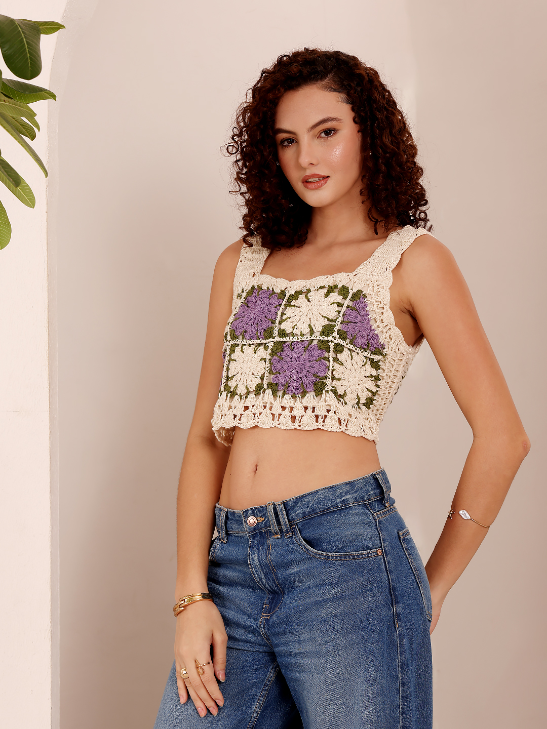 Floral Daisy Crop Top