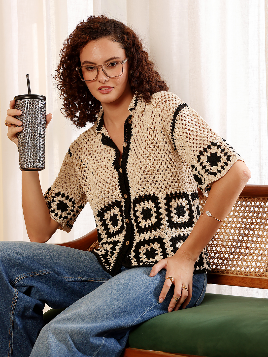 Crochet Half Sleeve Shirt