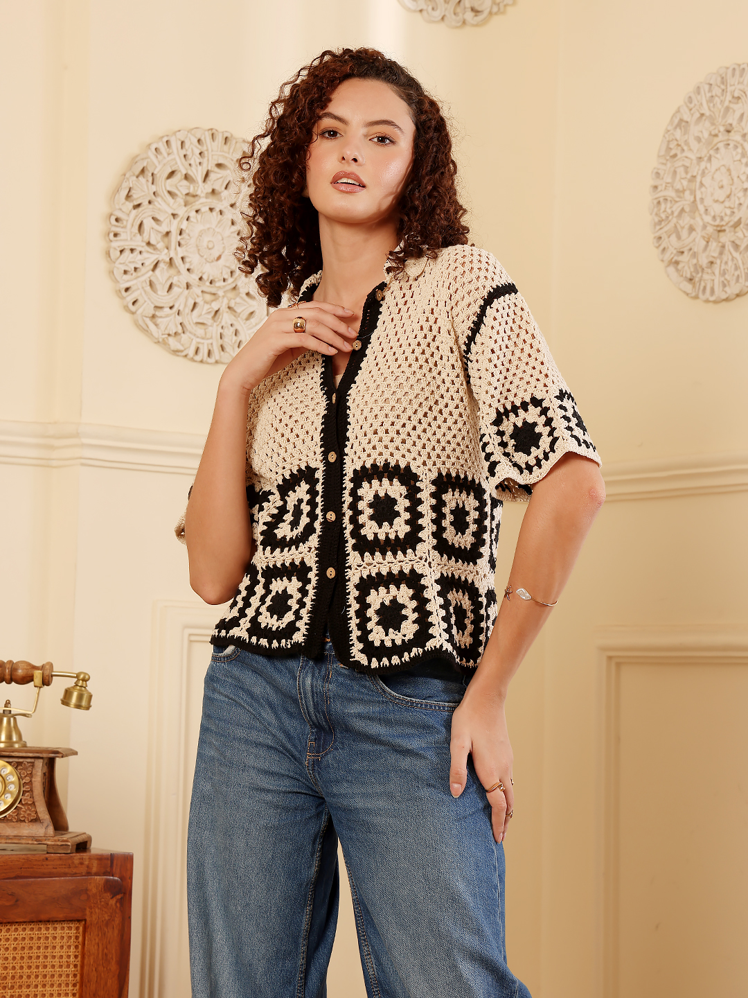 Crochet Half Sleeve Shirt