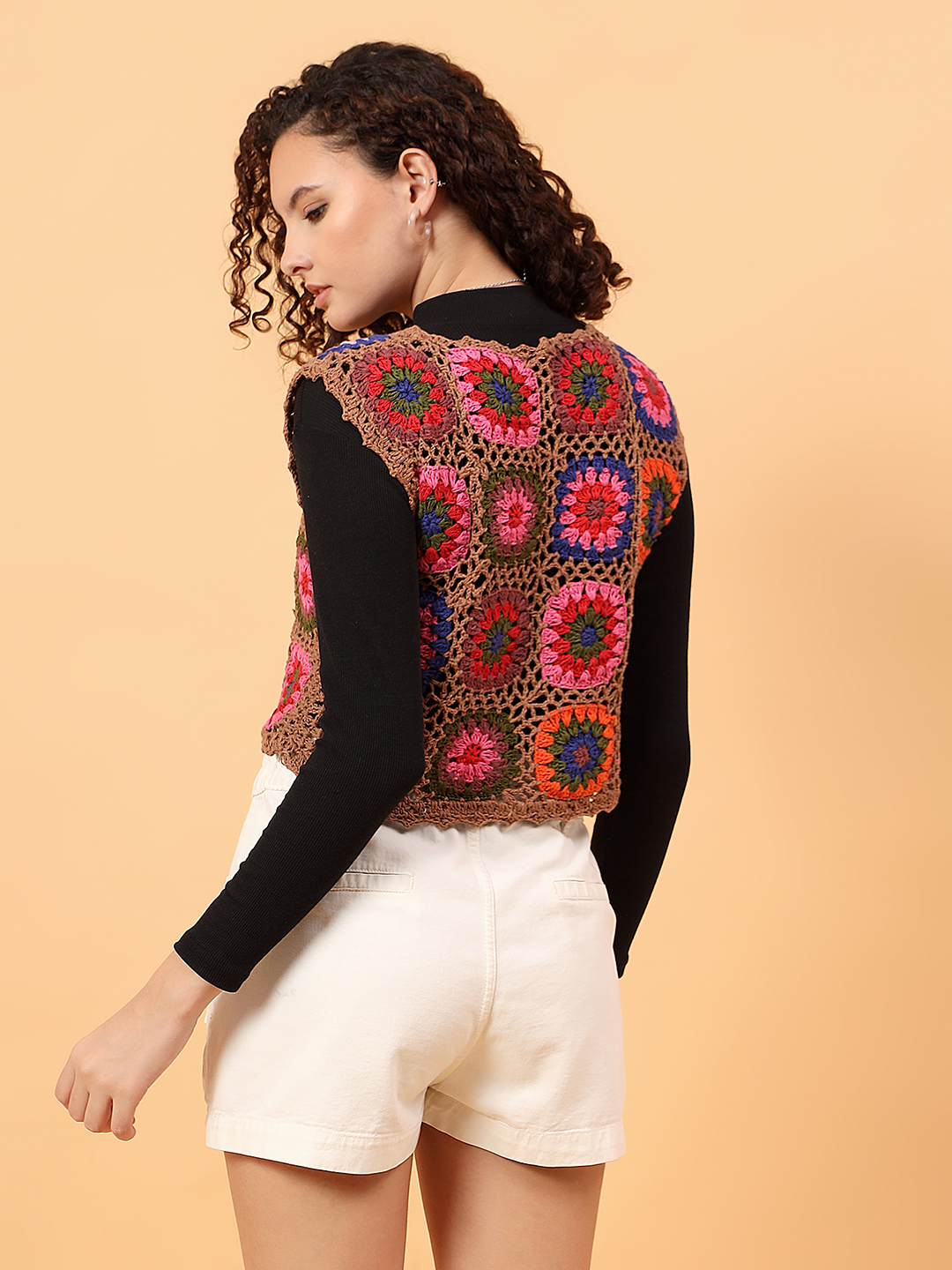 Bohemian Granny Square Top - Multicolor