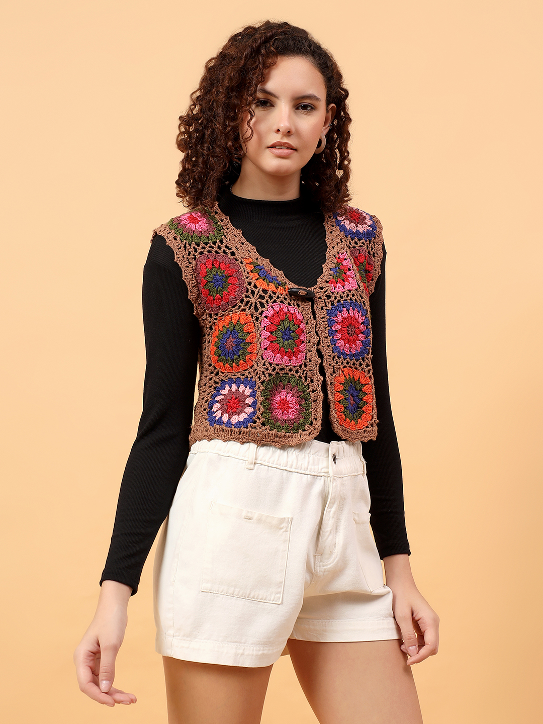 Bohemian Granny Square Top - Multicolor