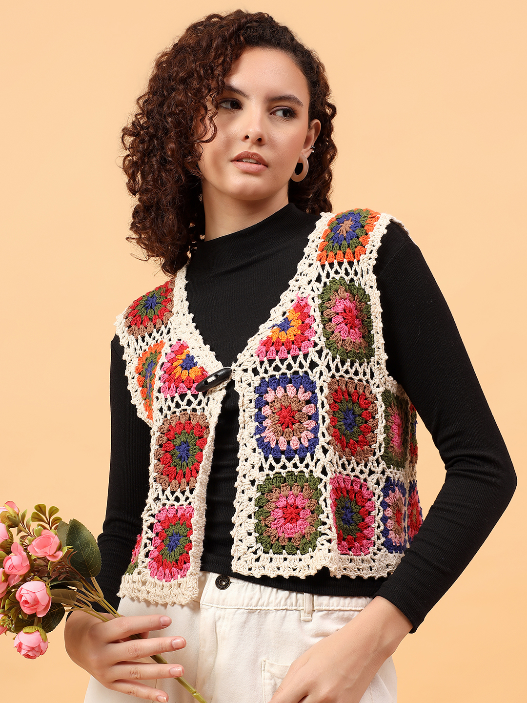 Velvery Granny Square Top - Multicolor