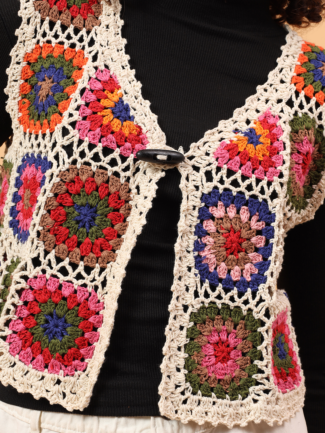 Velvery Granny Square Top - Multicolor
