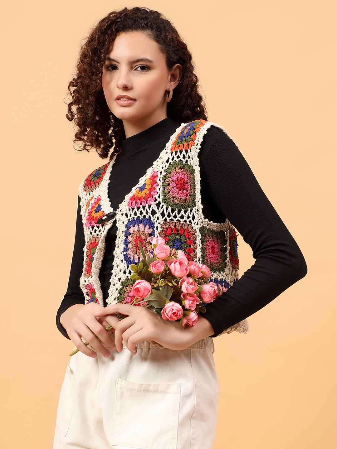 Velvery Granny Square Top - Multicolor