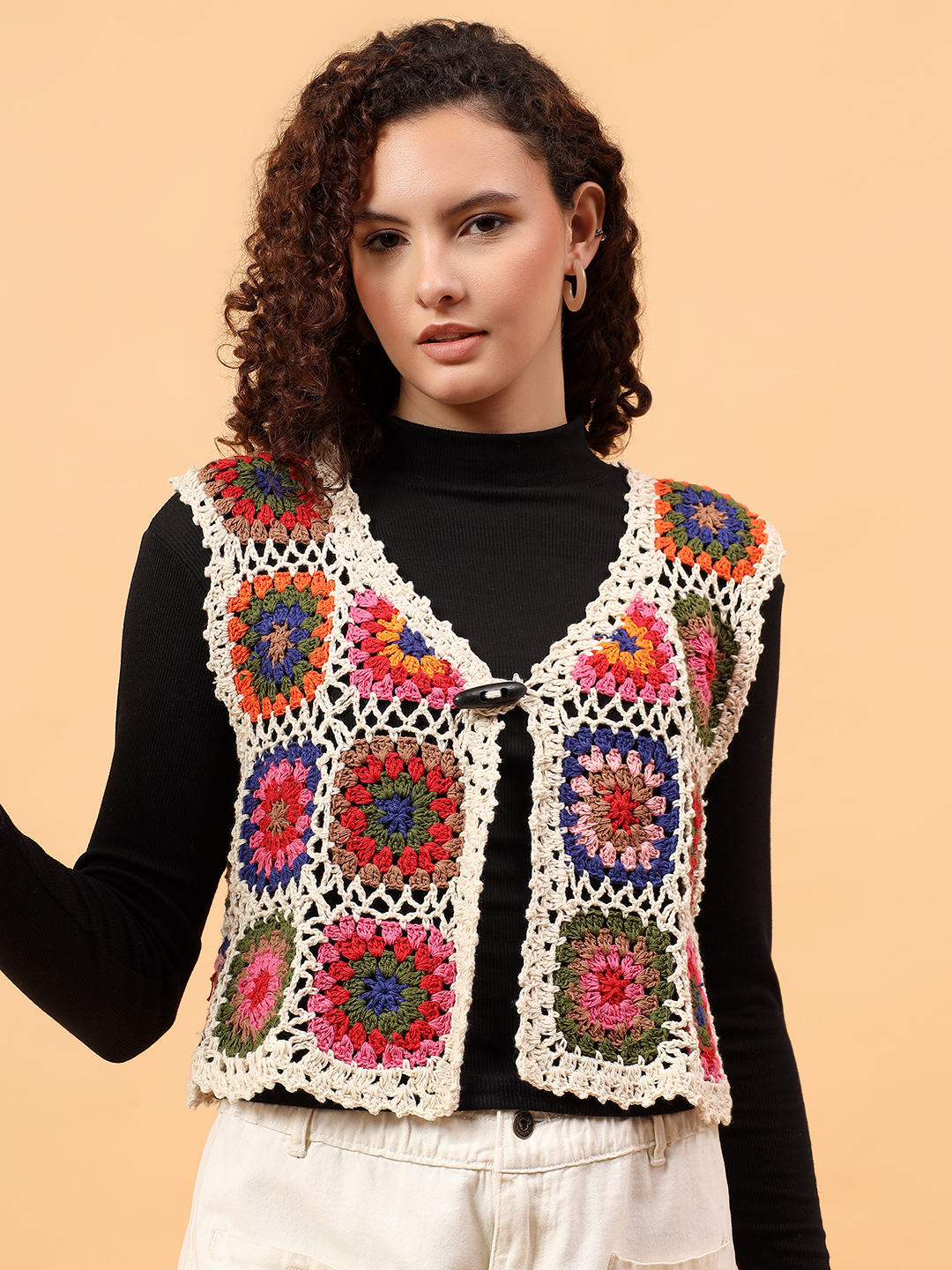 Velvery Granny Square Top - Multicolor