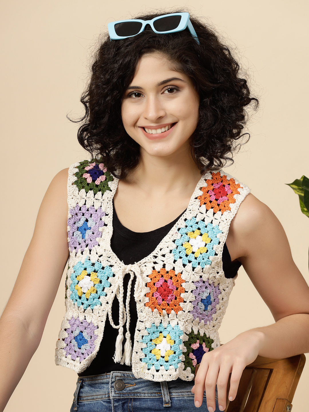 Velvery Crochet Cotton Shrug for Summers