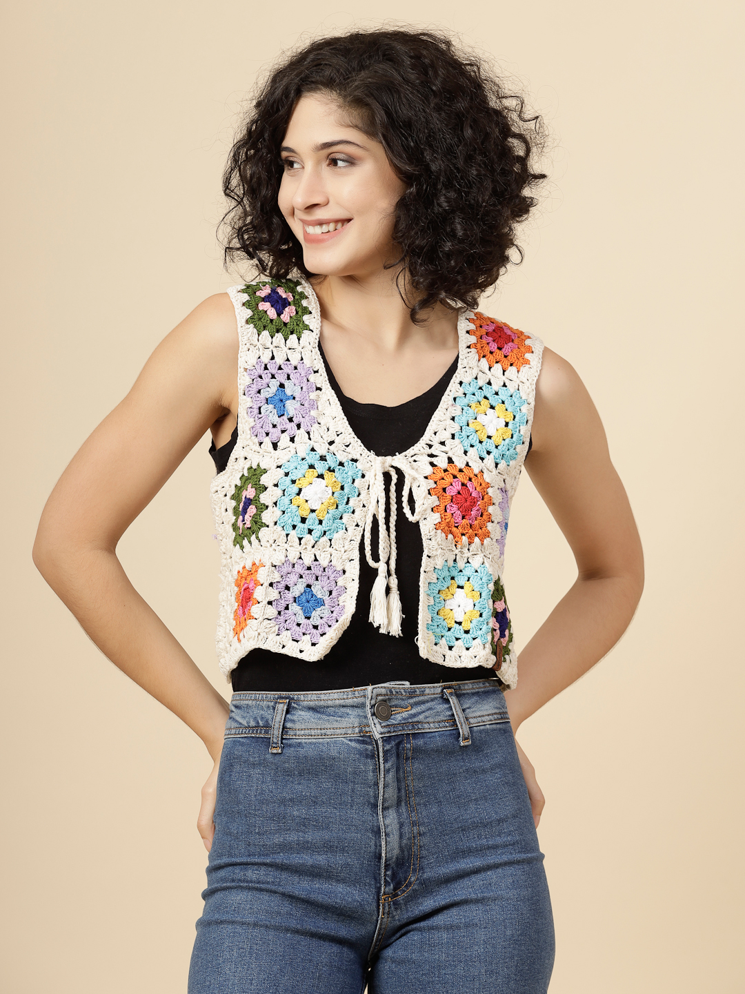 Velvery Crochet Cotton Shrug for Summers