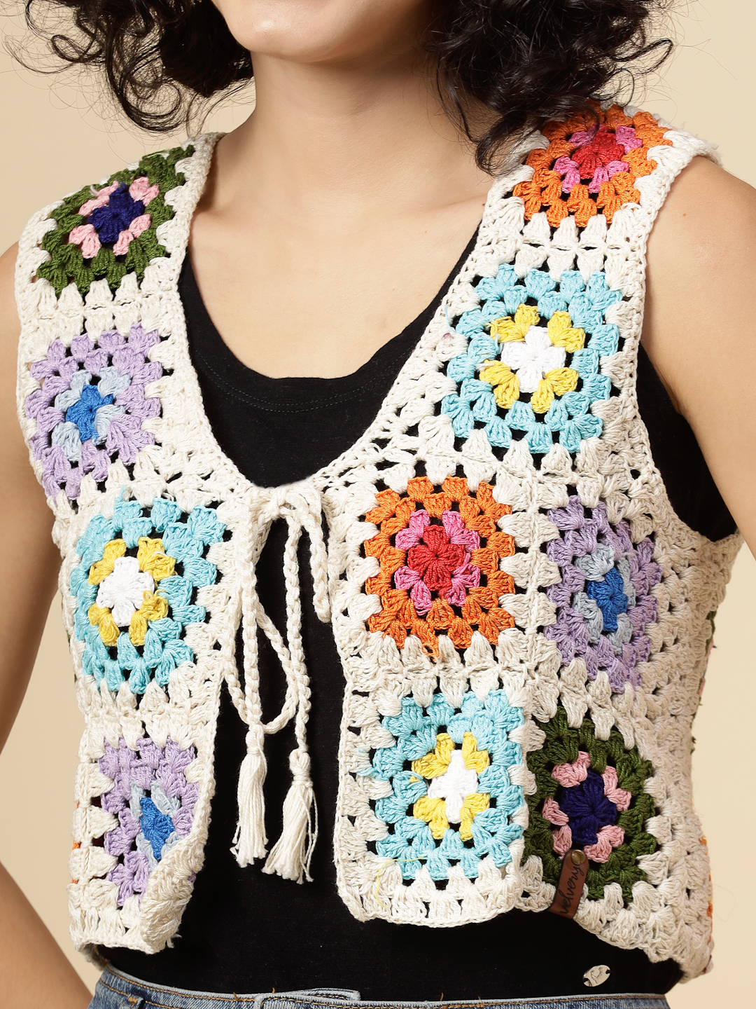 Velvery Crochet Cotton Shrug for Summers