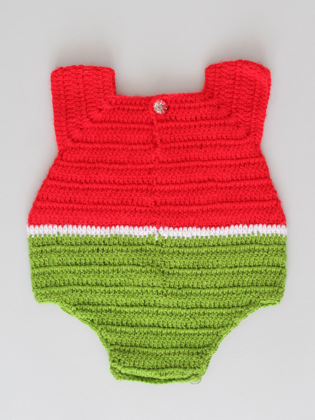 Watermelon Woolen Onesie for Infants - Red and Green