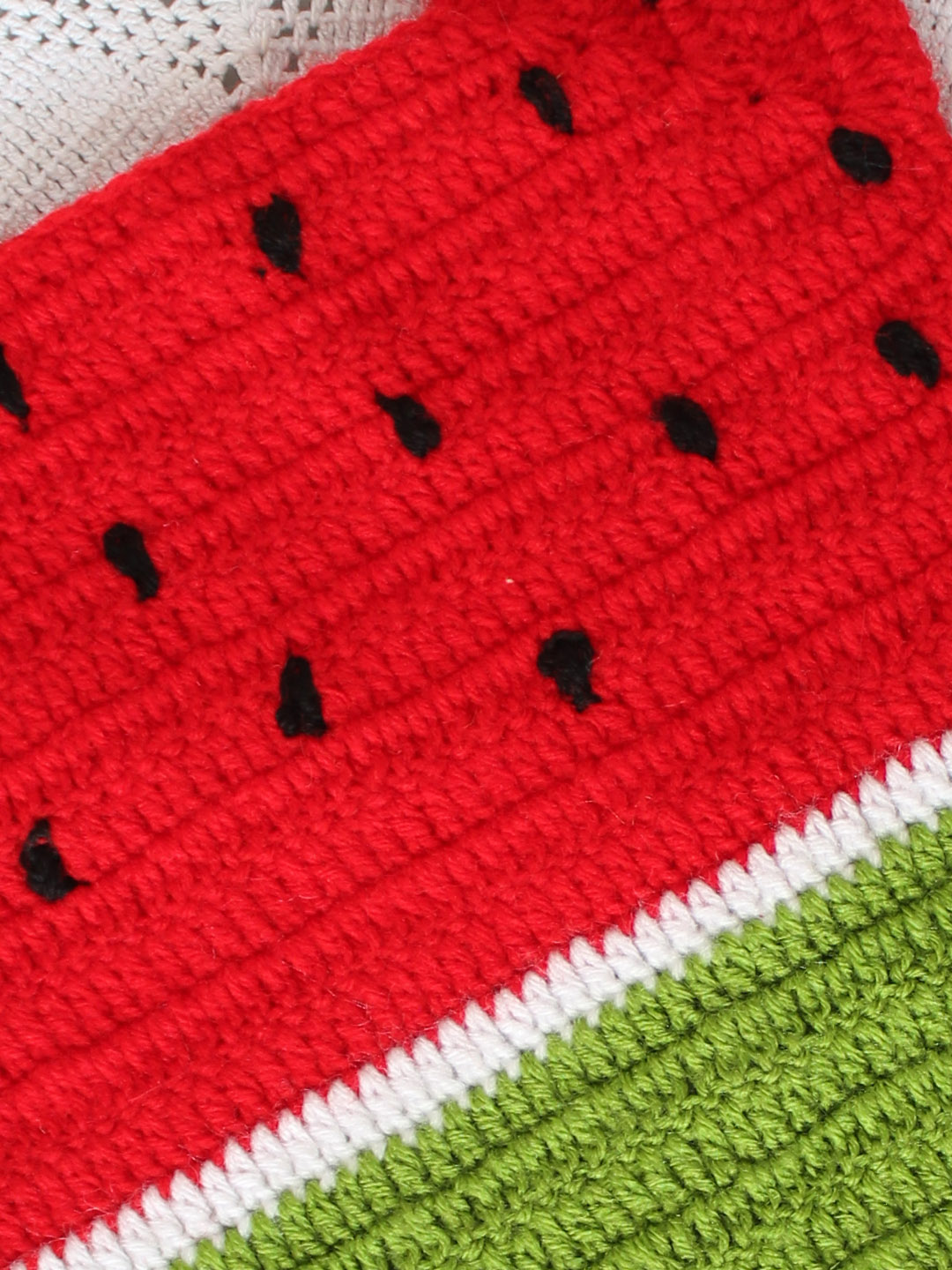 Watermelon Woolen Onesie for Infants - Red and Green