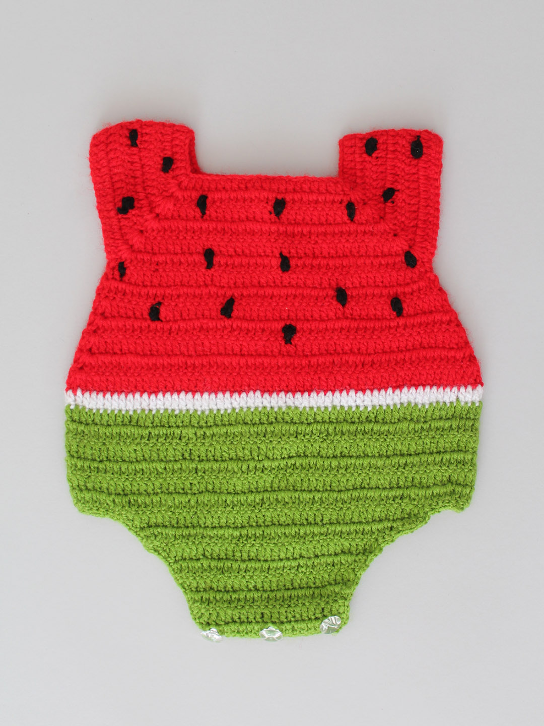 Watermelon Woolen Onesie for Infants - Red and Green