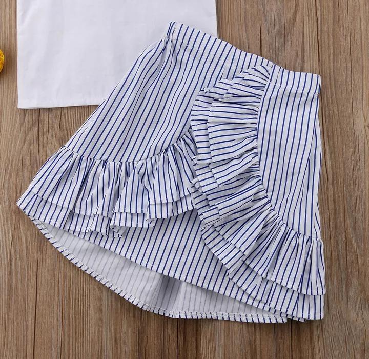 White Neck Top & Stylish Skirt