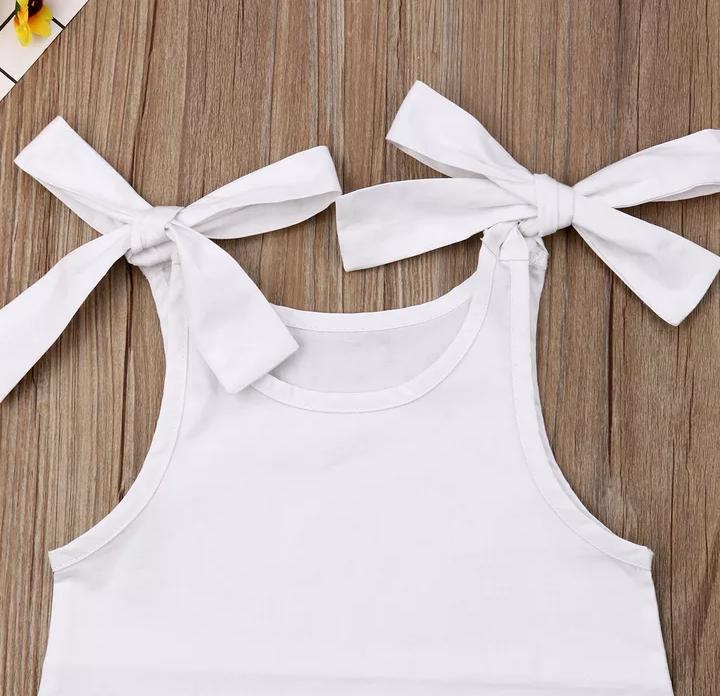 White Top & Blue Bottom With Headband