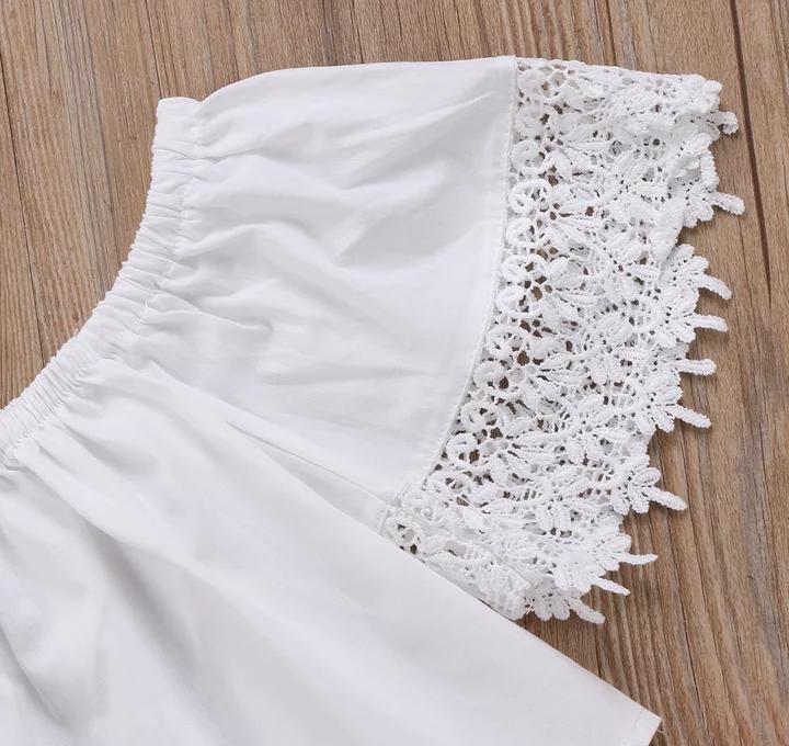 White Top With Red Floral Pant
