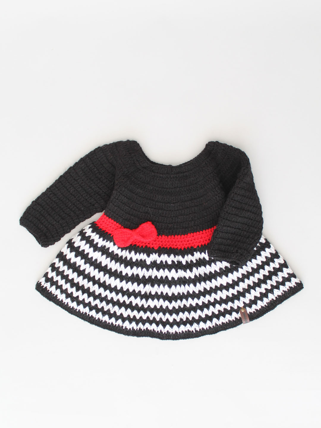 Winter Party Dress for Baby Girl - Black and Red