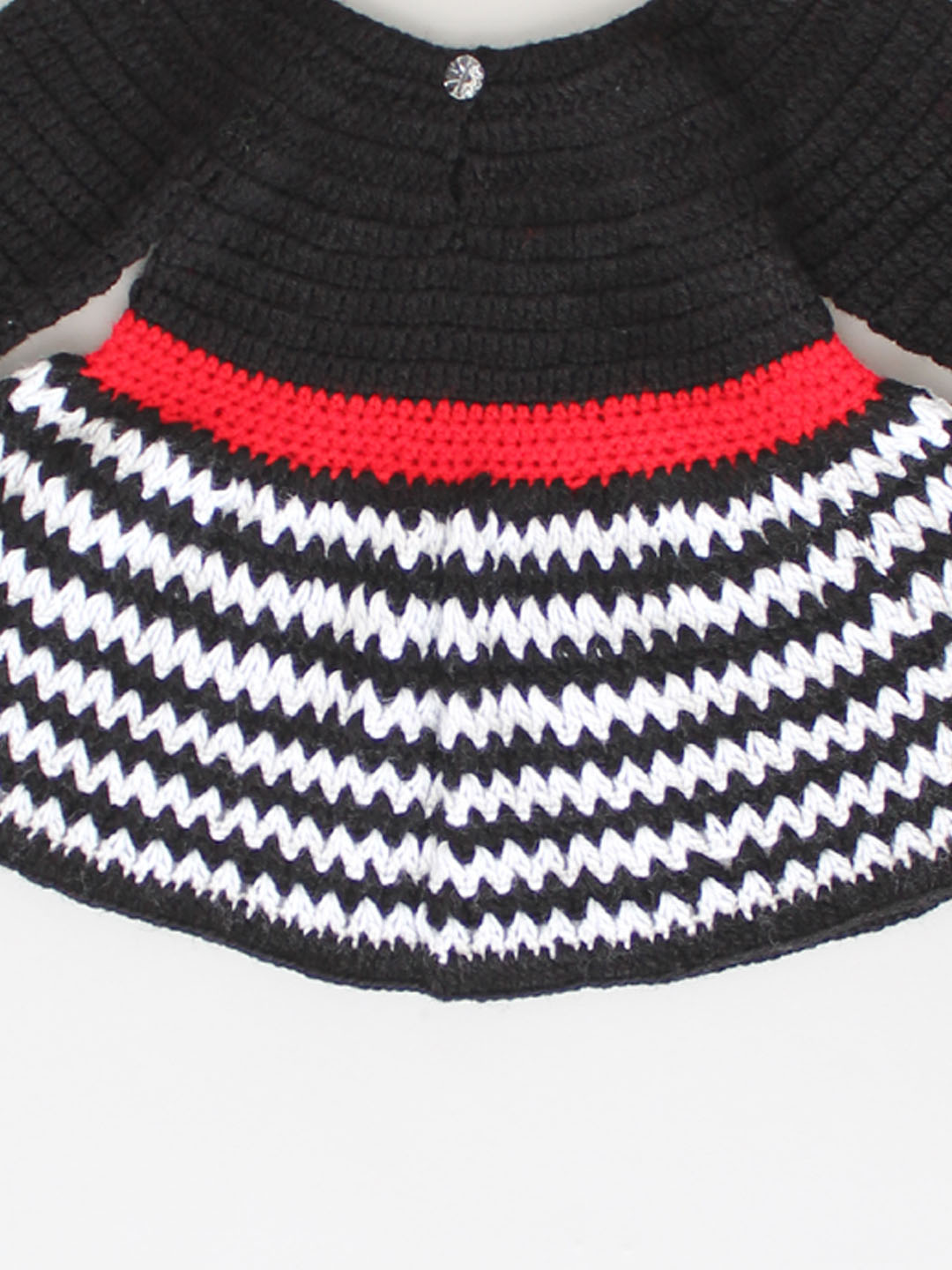 Winter Party Dress for Baby Girl - Black and Red