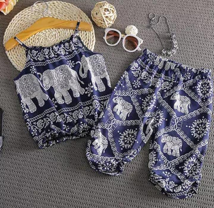 With Strapped Elephant Printed Suit