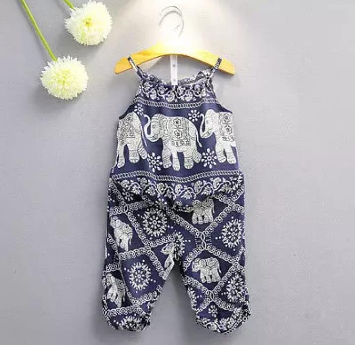 With Strapped Elephant Printed Suit