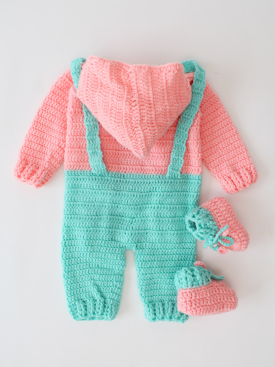 Woolen Front Open Jumpsuit for Infants - Turquoise