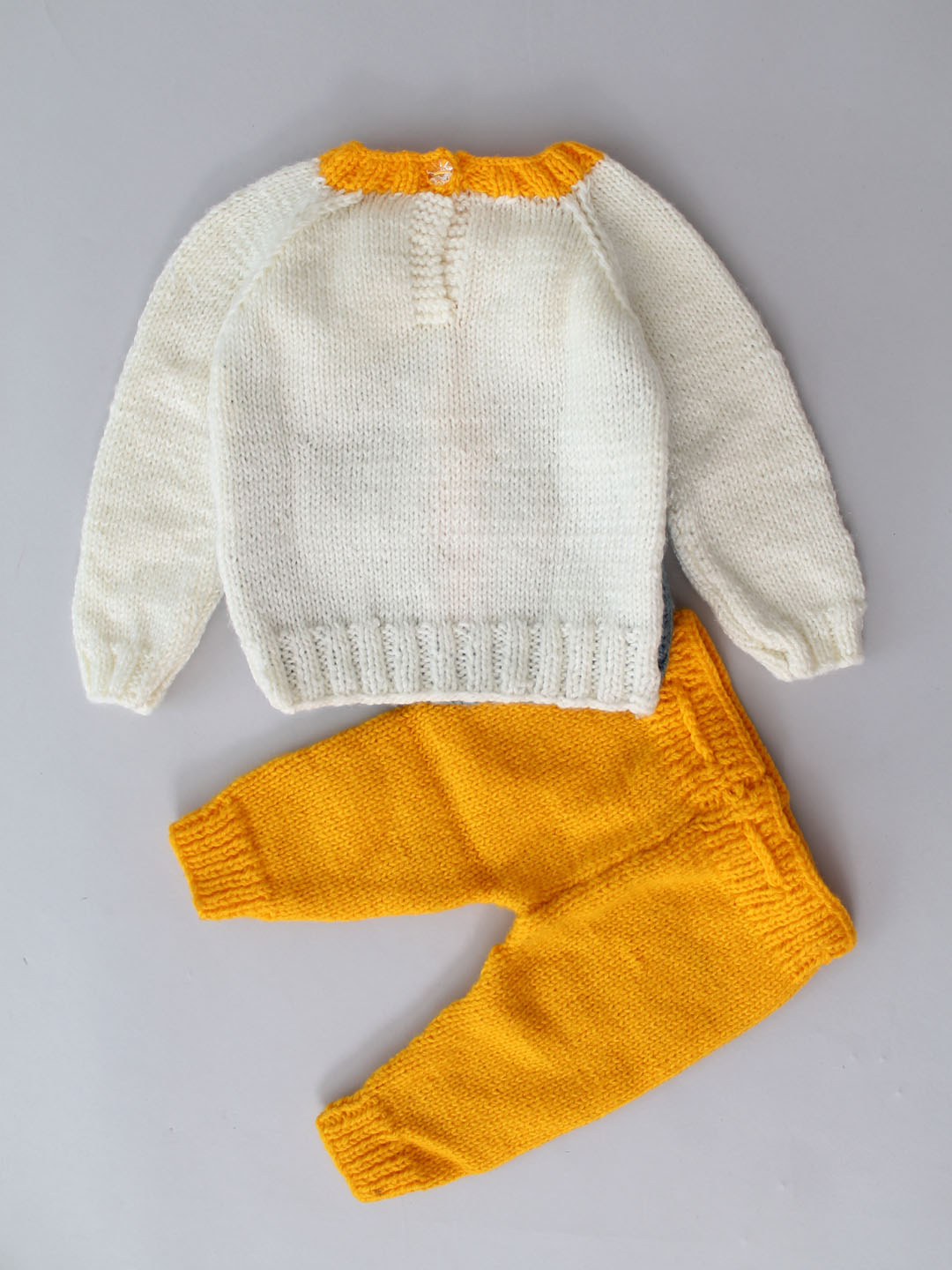 Woonie Cable Knit Sweater and Pants Set - Yellow