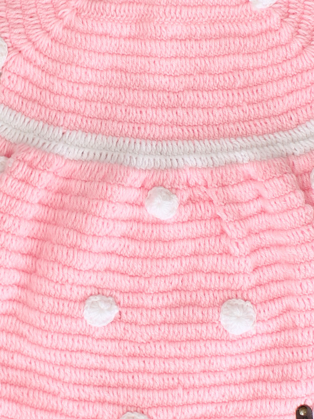 Woonie Crochet Frock with Cap and Booties - Baby Pink