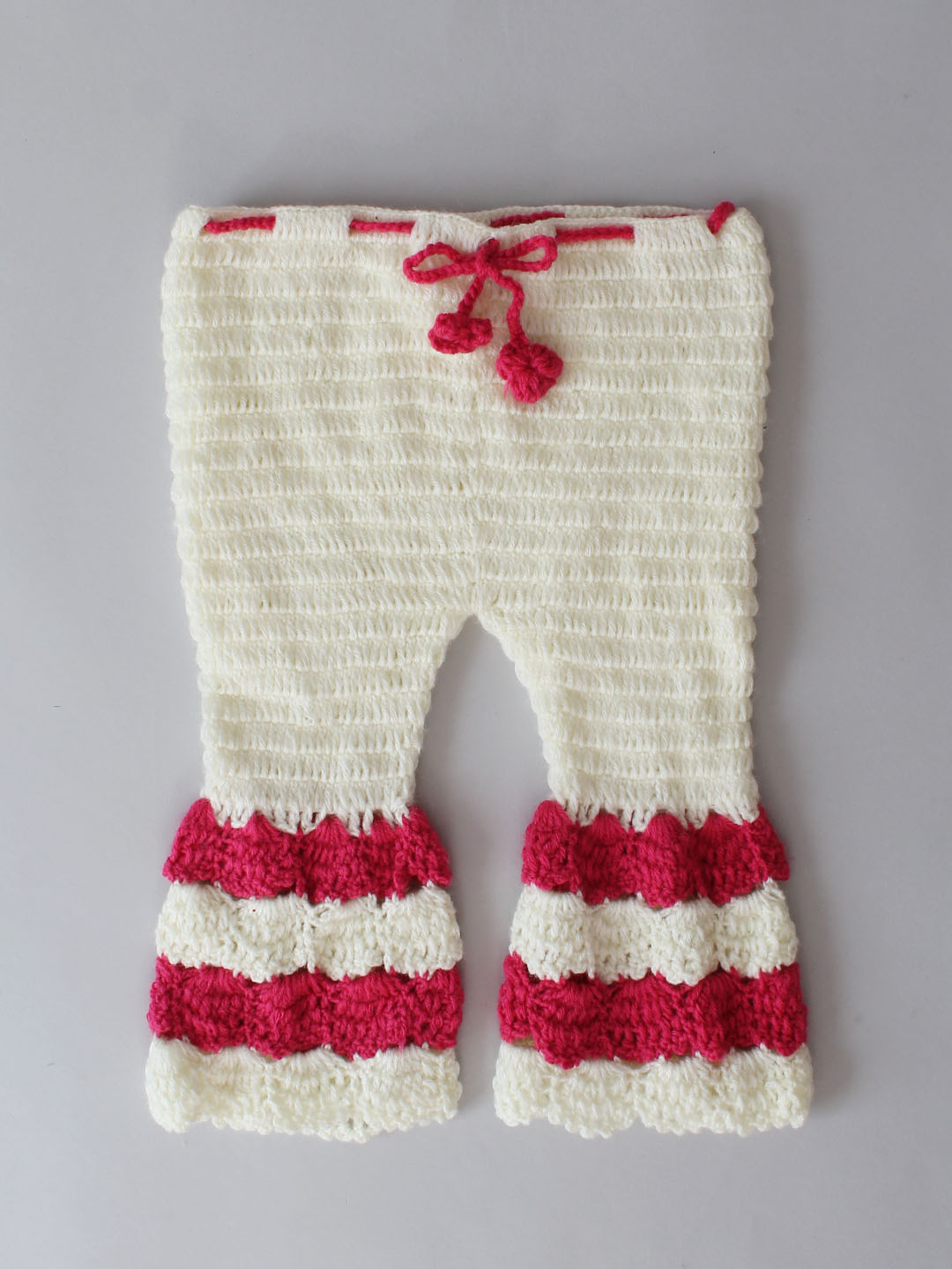 Woonie Crochet Full Sleeves Sweater with Sharara - Pink