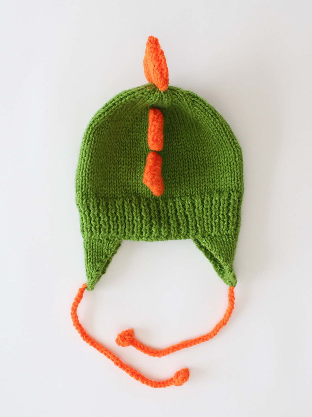 Woonie Dinosaur Designed Handmade Animal Knit Hat - Green