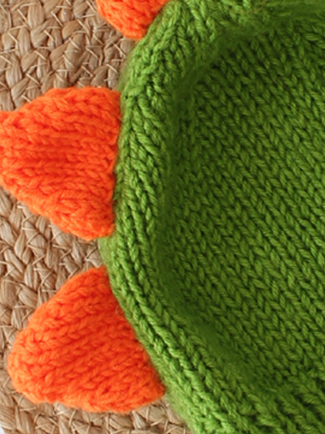 Woonie Dinosaur Designed Handmade Animal Knit Hat - Green