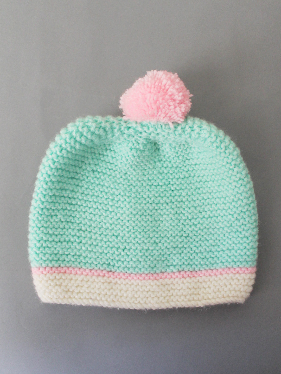 Woonie Handknitted Beanie with Pom Pom - Green